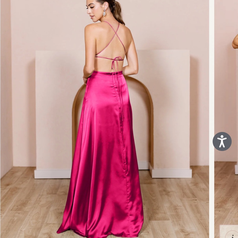 NWT Revelry Hot Pink Haven Satin Dress size 8 regular